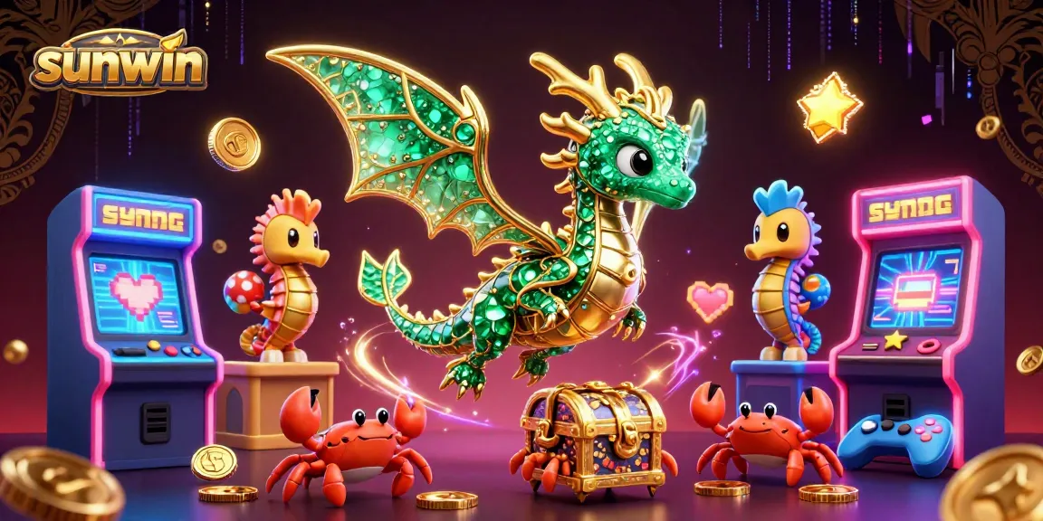 Experience sunwin's vibrant gaming world with a majestic sea dragon and exciting casino elements.