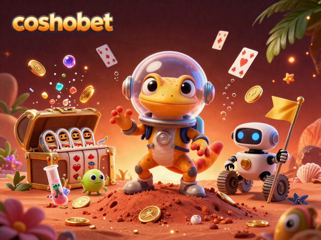 Join the Martian gecko and its robot buddy at cosmobet, discovering a buried casino on Mars.