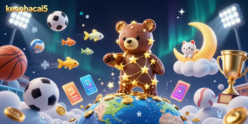 Experience keonhacai5 with captivating sports elements and dynamic gaming components in a vivid scene.