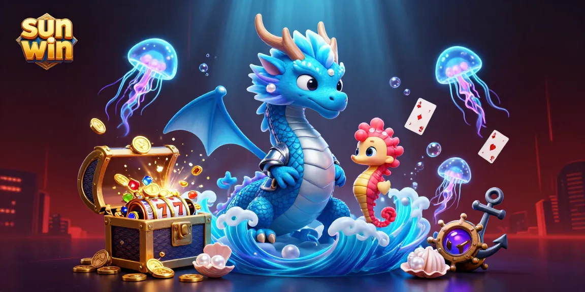 Experience the thrill of gameplay at sun win with an enchanted dragon and vibrant casino elements.