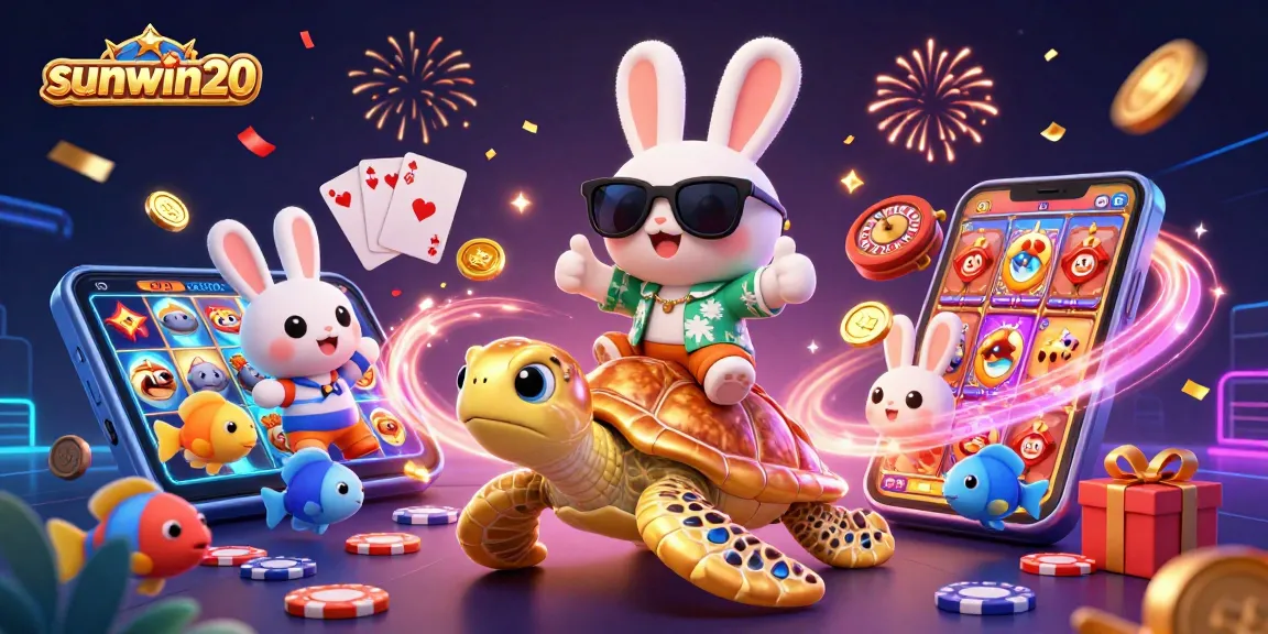 Engage with sunwin20's vibrant slot game action featuring the lucky rabbit and golden sea turtle.